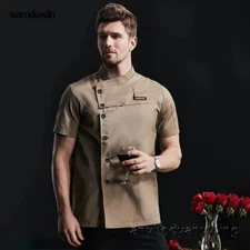 Kitchen Jacket Catering Uniform Short Sleeve Chef Clothes Restaurant Workwear