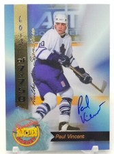 1994 Signature Rookies Hockey PAUL VINCENT On Card Auto /7750 Toronto Maple Leaf