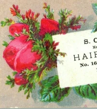 1880's S. C. Beck Mfg. Hair Goods Pink Roses Image P153