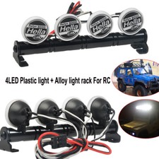 4 LED Metal Roof Light Bar For TRX-4 SCX10 AX90046 D90 Wraith 1/10 RC Crawler