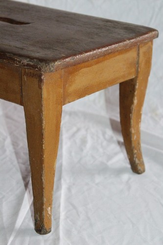 Biedermeier Weichholz Holzbank Hocker Fußbank Schemel Bauernhocker um1840 - Bild 10 von 20