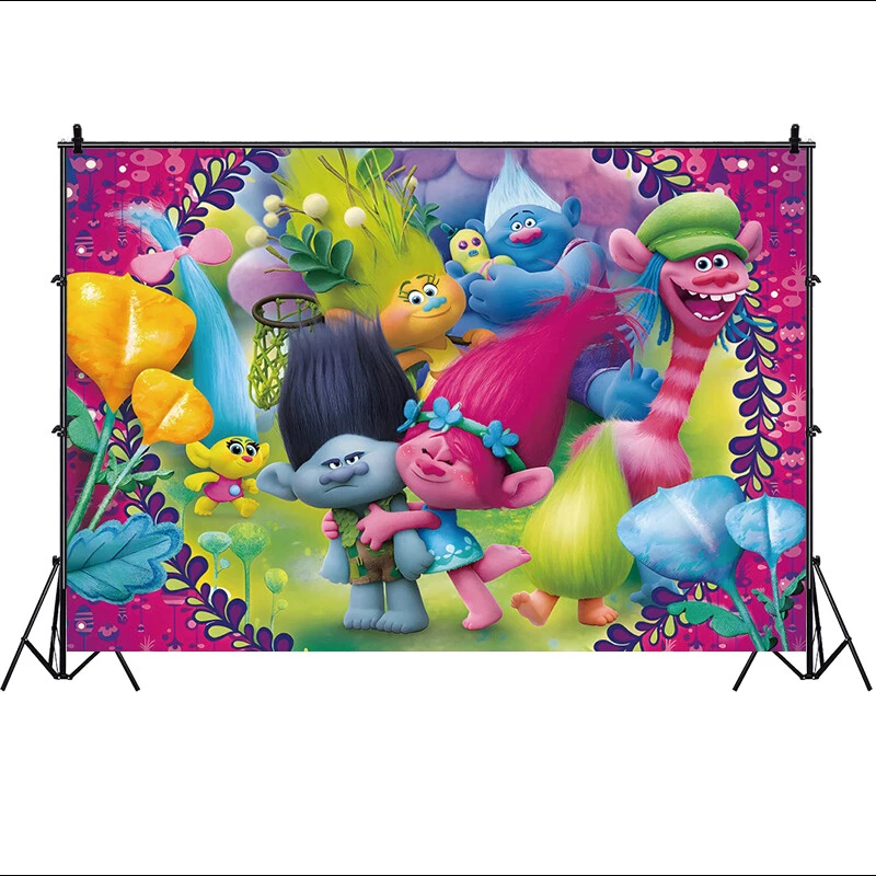 Trolls 3 Birthday Backdrop Party Decorations Movie Photo Background Banner - image 4 of 4