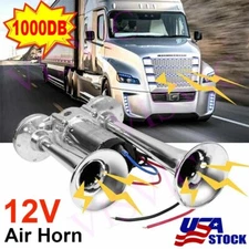 1000DB 12V Electric Trains Horns Air Train Horn Kit for Truck Car Super Loud US
