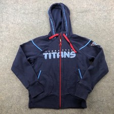 Tennessee Titans Hoodie Womens Small Blue Fleece Full Zip Hooded Jacket VTG Y2K