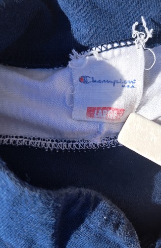 Champion tshirt bande loggate vintage 90S fatta in Italia 100% cotone taglia L - Foto 7 di 9