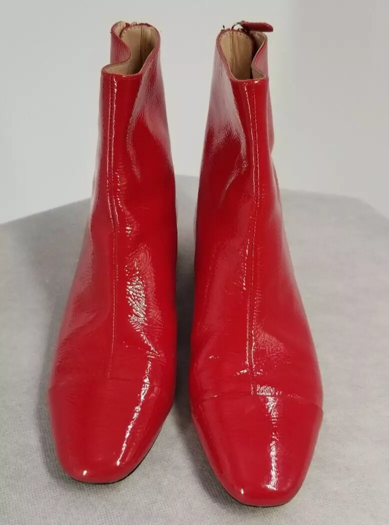 J crew red patent best sale boots