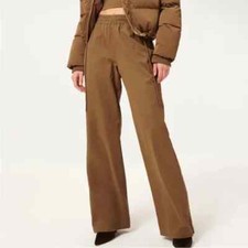 Good American NWT Brushed Wide Leg Pants Sepia Women's Size 2