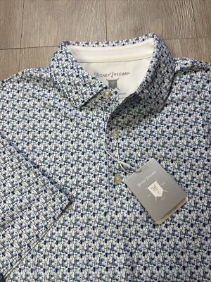 Hickey Freeman Golf Men s Medium Polo Shirt All Over Print Martini Wine Cocktail