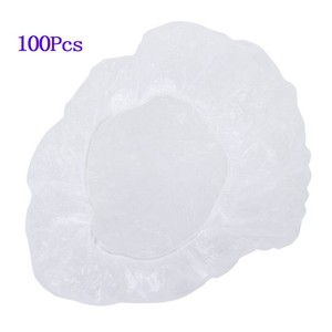 100pcs Disposable And Clear Hair Salon Spa Shower Caps D2q2
