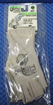 Fish Monkey Half Finger Guide Glove Large FM11-LTGREY-L