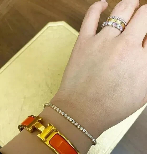 4.86 Ct Top Quality  Round Diamond Tennis Bracelet 14K Yellow Gold - Image 2 of 4