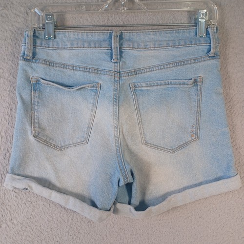 Rachel Roy Womens Blue Denim Shorts Size 4/27 Distressed Zipper Button Pockets - Picture 9 of 15