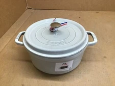 Staub Cast Iron 4-qt Round Cocotte - White Truffle