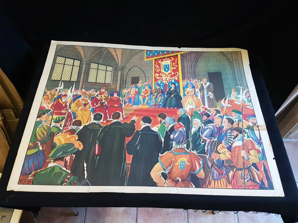 Affiche scolaire Édition MDI double face Ref. 5 et 6 des années 70's 91x68 - Photo 2/2