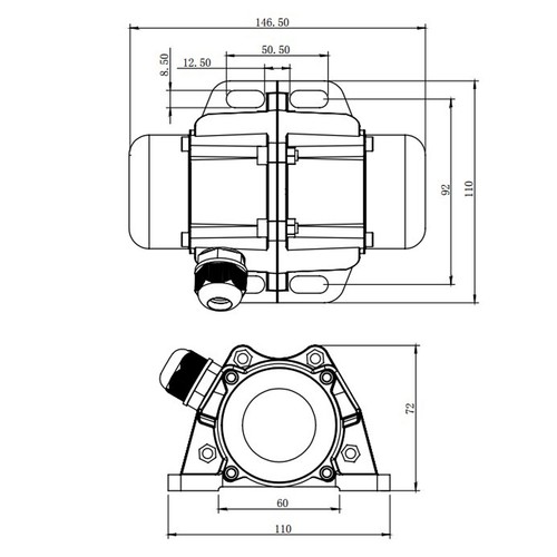 Piccolo Motore Elettrico Vibrante Monofase Piccoli Motori Vibranti Vibratore 30W - Foto 3 di 12
