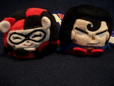 2 Kawaii Cubes Plush Toys 2.5''  * Harley Quinn * Superman NEW!