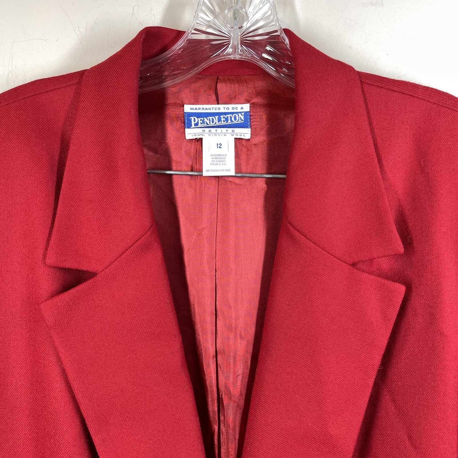 Pendleton Red 100% Virgin Wool Suit Jacket Blazer… - image 2