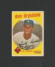 1959 Topps Don Drysdale #387  ~~  LA Dodgers HOF
