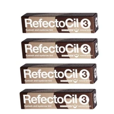 RefectoCil Eyebrow & Eyelash Tint 15ml - NATURAL BROWN No. 3 [ Pack of 4 ]