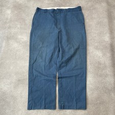 Dickies Trousers Mens 36" Vintage Workwear Faded Straight Leg Pants, Navy
