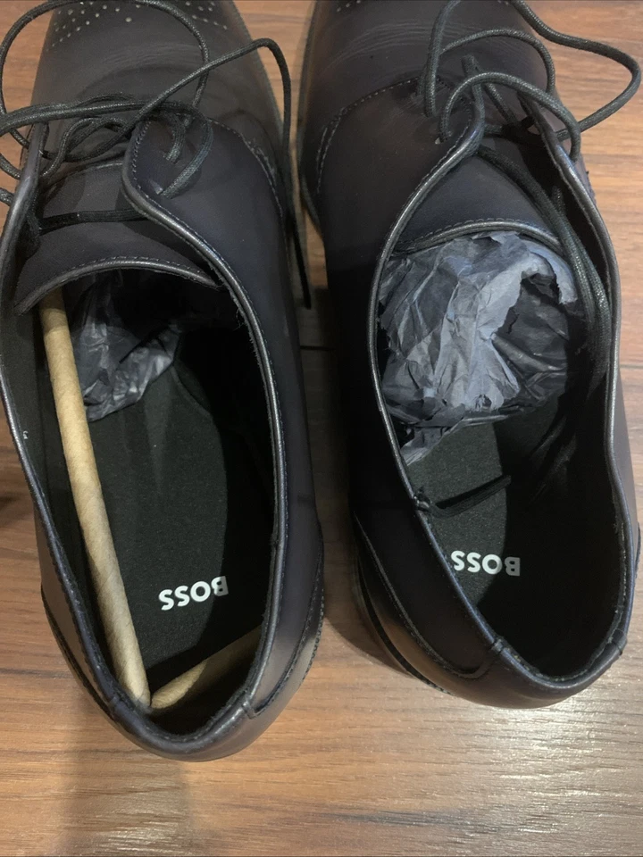 Hugo Boss -  Leather Shoes - Black - Men - Size :44,5 aubergine leather shoes - Bild 4 von 4