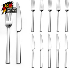 Homikit Steakbesteck Set, 12-Teilig Edelstahl Steakmesser Und Steakgabel, Steakb
