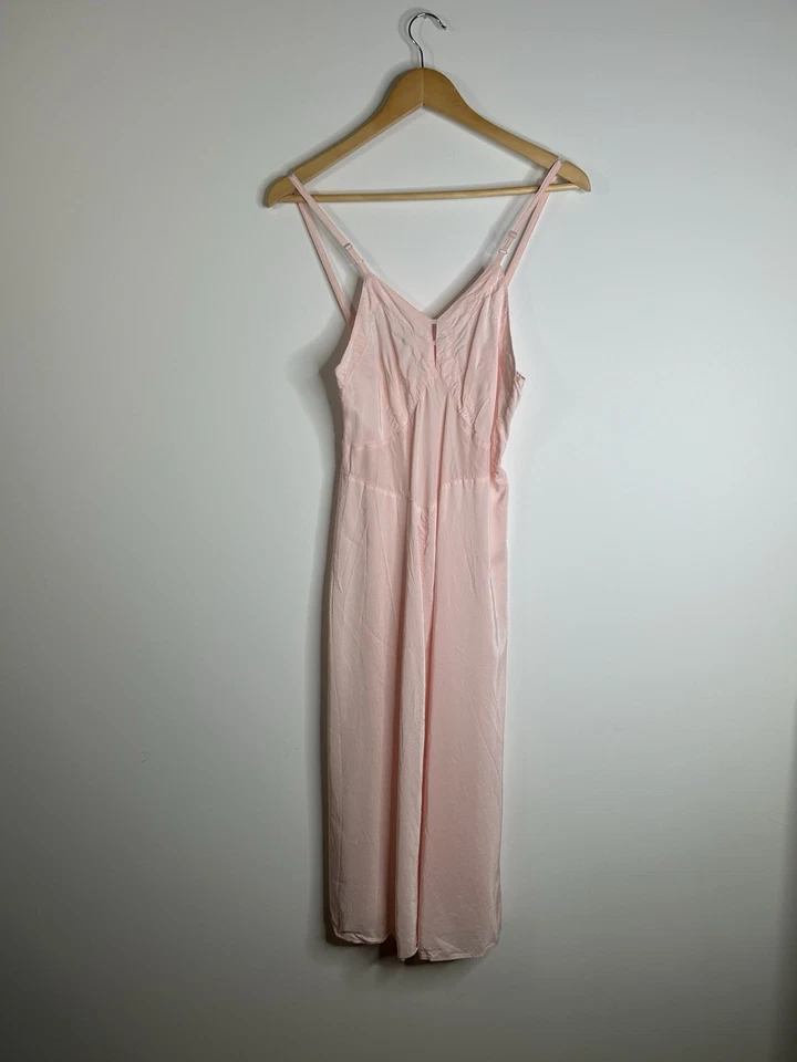 Vintage 1940’s Slip Women’s Pink Lace Bodice Long Lingerie Intimates - Image 2 of 4