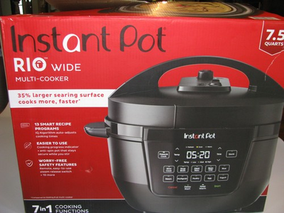 #ad Instant Pot RIO Wide Base 7.5 Qt Large Pressure Cooker with 7 in 1 Multicooker $99.99
