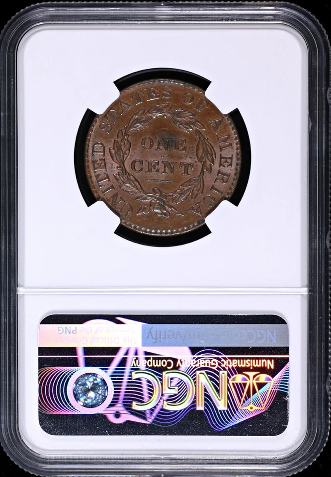 1828 Large Cent Large Narrow Date N.6 R.1 NGC MS62BN Great Eye Appeal - Image 4 of 4