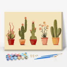 Framed Paint by Numbers Kit for Adults Beginner Kids Ages 10-13, Cactus Easy...