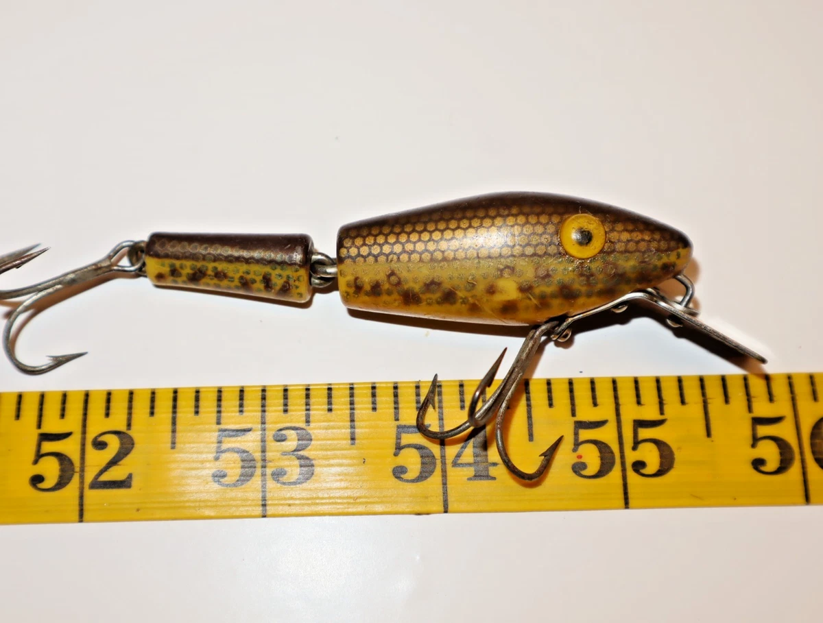 Vieux Leurre Crankbait L&S Mirrolure 00M – Vert/or – Pêche Freshwater Vintage