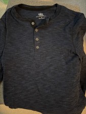 Rock  Republic Men  s Long-Sleeve Henley Waffle-Knit Shirt Dark Blue Medium 