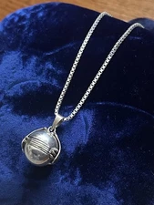 VTG Taxco TS-79 Mexico Sterling Silver Orb 6-Photo Locket Pendant Necklace