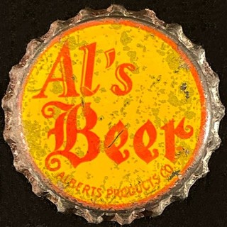 AL'S BEER CORK LINED BOTTLE CAP ROSE CITY BREWING PORTLAND OREGON VINTAGE CROWNS