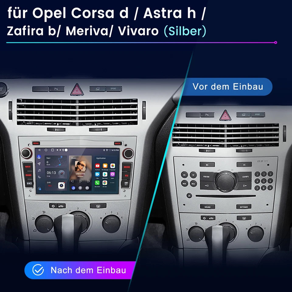 Für Opel Astra H Corsa C/D Zafira B Android Radio 2+64GB Bluetooth Carplay Navi - Bild 2 von 4