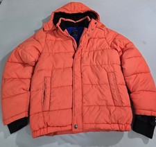 N utica Hooded Puffer Jacket Boys 14/16 Winter Orange Water Resistance Jacket