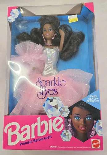 Vtg 1991 Barbie Sparkle Eyes African American Doll Mattel  # 5950 Mint In Box