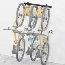 monTEK Enhanced Bike Storage Rack, Adjustable 3-Bike and 2-Helmet Hangers for...
