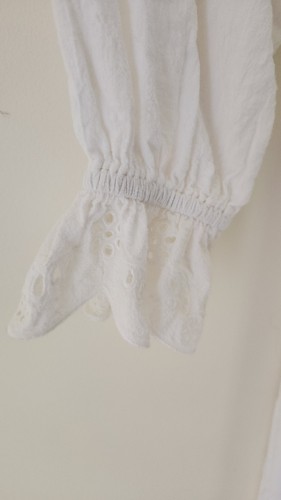Nine Lives Bazaar ~ Jenny Shirred Dove Dress White Cotton Midi S AU 8 10 US 4 6 - Picture 14 of 17