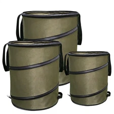 Portable Oxford Collapsible Pop-Up Garden Leaf Trash Can Garbage Storage Bag Bin