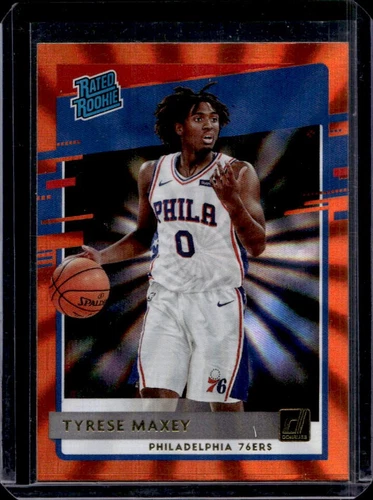 2020-21 Donruss Tyrese Maxey Holo Orange Laser Rookie RC #211 76ers