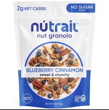 NuTrail Nut Granola Cereal, Blueberry Cinnamon, No Sugar Added, Keto, Gluten Fre