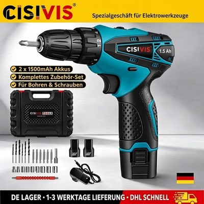 12V Akku-Bohrschrauber Neuware, Akkuschrauber mit Ladegerät 2 * 1500mAh Akkus