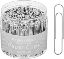 Silver , 100 pcs Large Paperclips Jumbo, 2 Inch Paper Clip, Jumbo Paper Clips
