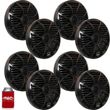 Wet Sounds Bundle SW-650-B Black Grill 6.5" Marine Speakers 100 Watts RMS Each