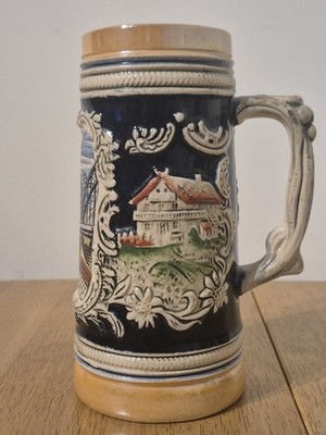 Vintage Westdeutscher Bierstein Köln am Rhein Relief Keramikkrug Germany