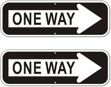 2-Pack Large One Way Right Arrow Sign 18"X6" Aluminum Reflective Rust Free