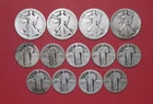 Walking Liberty Half Dollar & Standing Liberty Quarter Lot - 13 No Date Coins