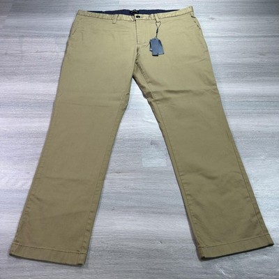 NEW Daniel Hechter Paris Chino Pants Mens 40x32 Khaki Stretch Flat Front Casual