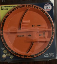 Constructive Eating Plate Orange,Made In USA NEW AND UNOPENED